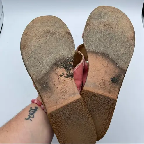 ANCIENT GREEK SANDALS Thais Dusty Pink Velvet slip on sandals sz 40