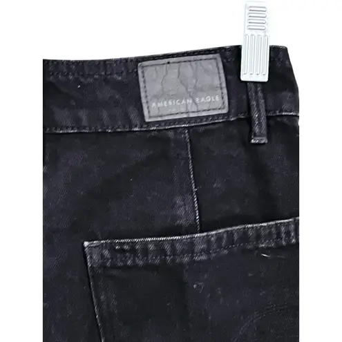 American Eagle  Black Denim Jean Skirt Size 00 Button Fly Western Summer Casual