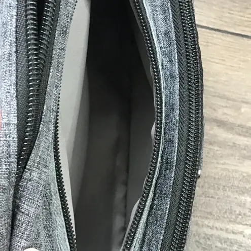 Lug Carousel XL Crossbody Bag Gray Canvas Purse Measures Approx. 7.75" by 10.5"