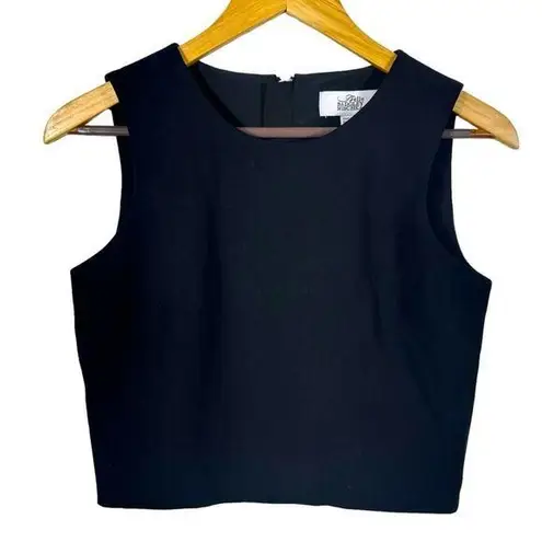 Badgley Mischka Belle Black Sleeveless Crop Top Size US 2