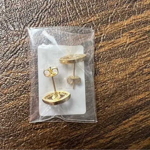 Adornia 14K Over Silver Crystal Evil Eye Studs Gold