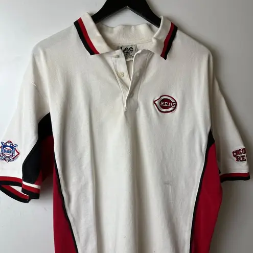 Lee Reds Cincinnati Reds Polo Shirt Vintage Red White Large L Tee Shirt Adult Unisex