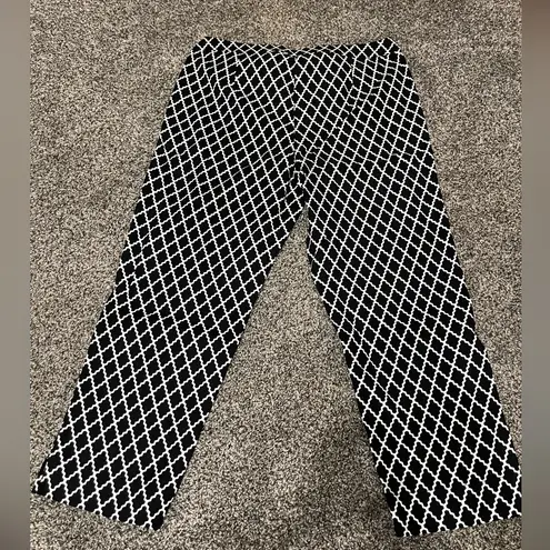 Dennis Basso New Dennis by Black and White Geometric Business Pattern Pants 12