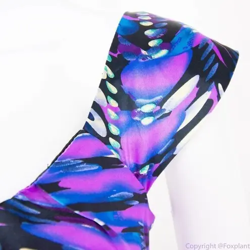 Perception New York peacock print empire waist scoop neck dress, 10 Purple