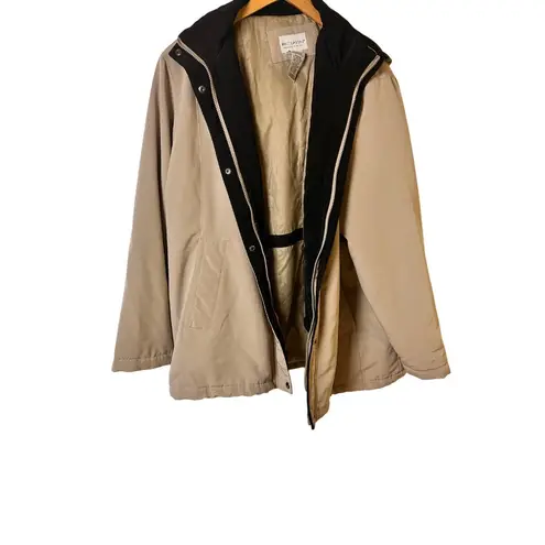 White Stag Size 2X Plus Beige Jacket Hooded Snap Front Water-Resistant Women
