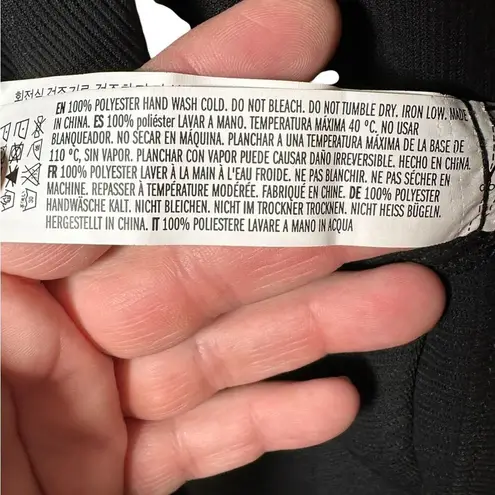 English Factory Black Puff Long Sleeve Top Size M NWT Key Hole Back Round Neck