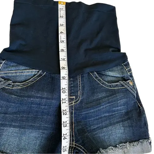 Haute Mama Maternity Pregnancy Distressed Denim Cuffed Jean Shorts Small NWOT Blue Size undefined