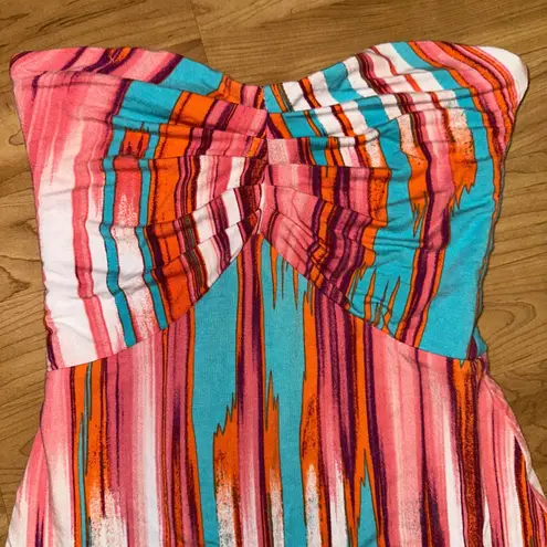 Tart Bodycon Dress Strapless Striped Casual Party Dress Size S