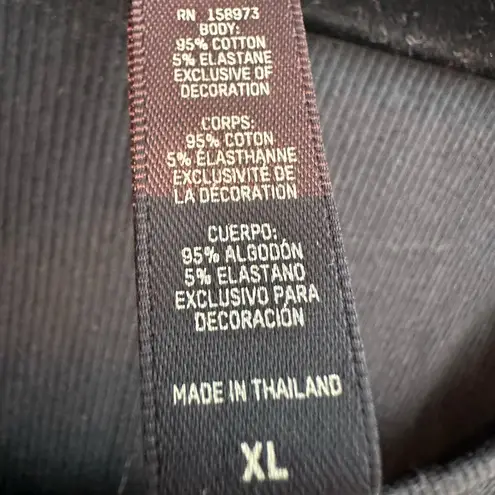 SKIMS Cotton Jersey Fitted Black Crop Tank Top Ribbed Women’s Size XL