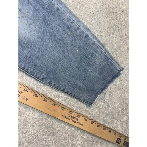 Judy Blue Jeans Juniors 0/24 Boyfriend Fit Tapered Distressed Paint Splatter