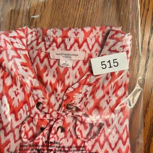 Beach Lunch Lounge Orange and White Sleeveless Dress Size L Size L