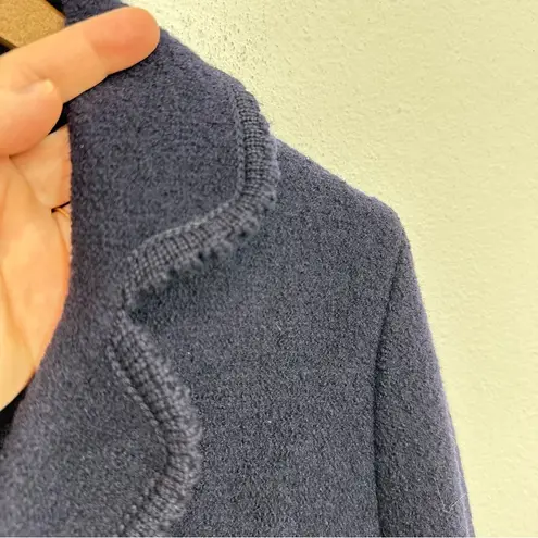 Sigi Scheiber Tyrol Austrian Boiled Wool Collared Sweater Blazer Women's Size S Blue Size M