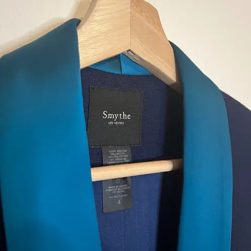 Smythe Les Vestes Navy & Teal Crop Blazer Blue Size 4