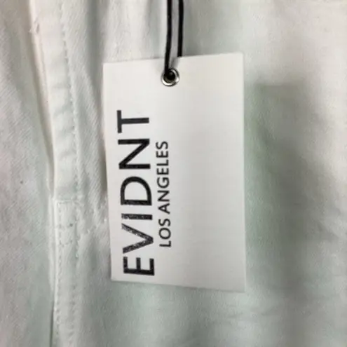 EVIDNT Los Angeles Size 25 Essen Relaxed Cropped Ankle Raw Hem White Denim Jeans