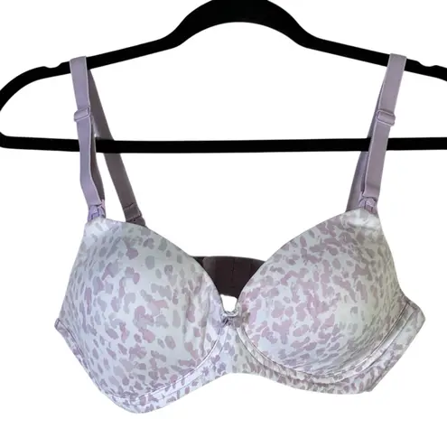 Bravado Designs Leopard Print Underwire Padded Bra Womens 36C Lilac Pastel