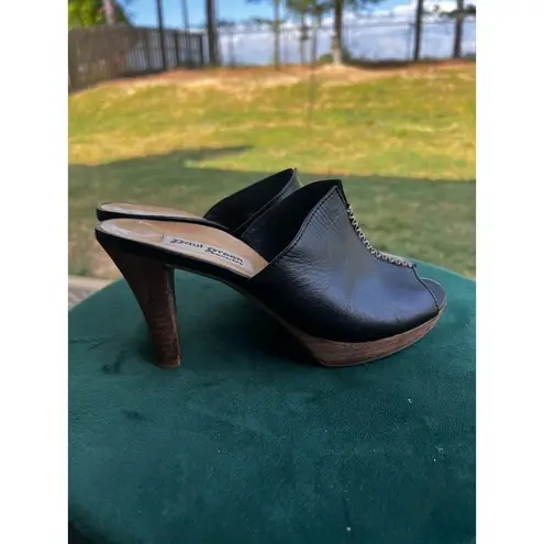 Paul Green  of muchen black leather mules open toe UK size 3 US size 5