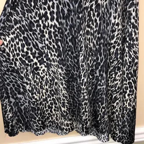 Baby Phat VTG Y2K Women’s Cheetah Print Jewel Ring Embellished Silky Blouse