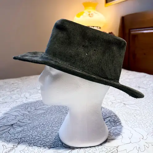 WALKABOUT Overlander Aussie Suede Leather Traditional Style Hat Australia Sz S💛 Green