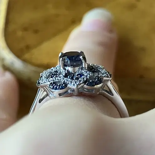 Natural Iolite Blue Sapphire Sterling Silver Ring Size 6