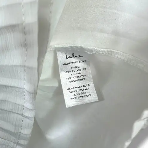 Lulus NWT Amalfi Coast White Pleated Flutter Sleeve Empire A
