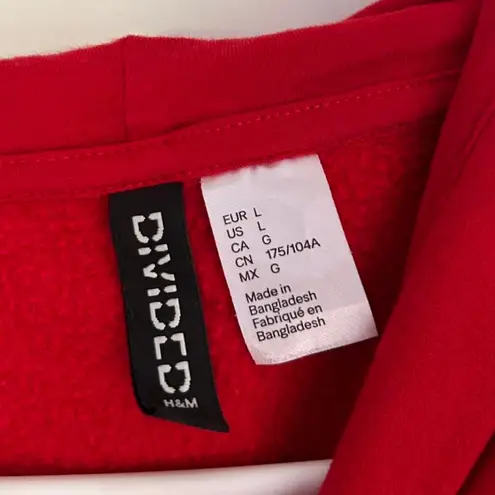 H&M  Red Devil Horn “Hotter Than Hell” Hoodie goth Grunge Pullover Large