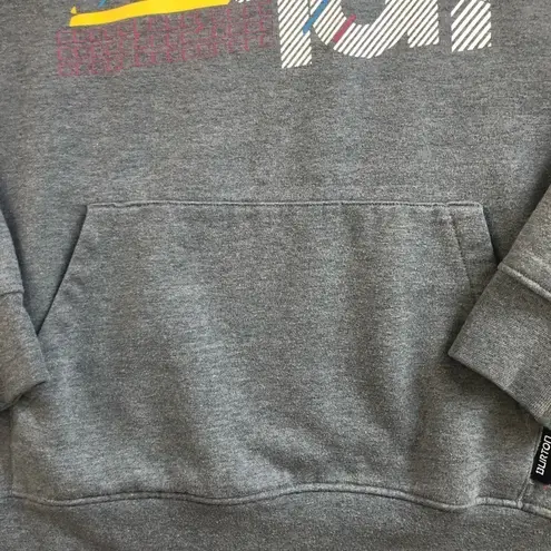 Burton Snowboarding Logo Gray Hoodie Graphic Sweatshirt M Pouch Pocket Unisex