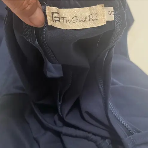 Blue Sleeveless Halter Midi Sundress