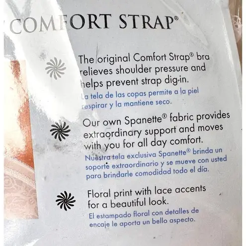 Playtex New 18 Hour Original Comfort Strap Wirefree Bra Sz 36C Floral La…