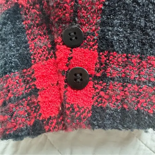 Vintage 90s Plaid Red Black Preppy Wool Blazer Jacket Career Office Collegiate 8