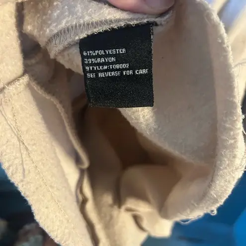 Blanc Noir Taupe Beige Asymmetric Ruffle Zip Up Soft Cozy Fleece Biker Jacket S