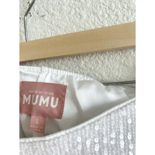 Show Me Your Mumu  All Night Skort in White Sequins L