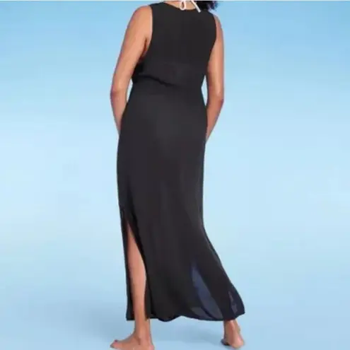 Kona Sol Sheer Tank Duster Coverup S/M Black