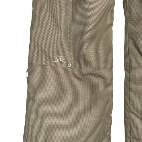 NWOT NILS Sportswear Houndstooth Button Insulated Ski Snowboard Snap Pants 10 Tan