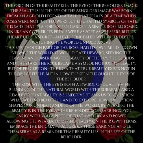 Handmade Gothic Victorian "Beauty is in the Eye of the Beholder" Rose Eyeball Earrings