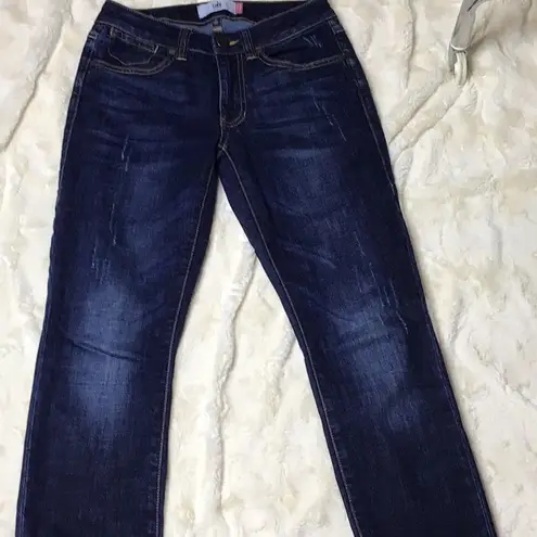 CAbi C35.  High waisted Straight leg distressed. Size 0. NWOT