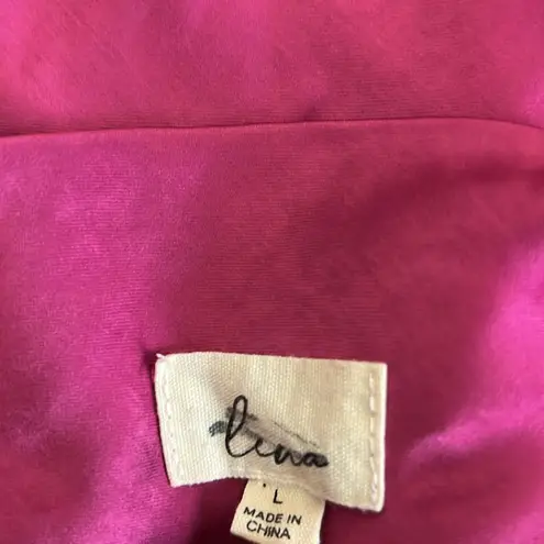 NWT Lena Mini Satin Slip Dress Womens L Purple Cowl Neck Halter Backless Size L