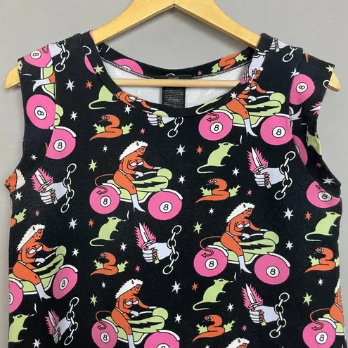 Nooworks Muscle Tee Mean Machine Print Size Large Motorcycle Rat Devil Lady