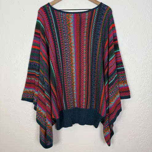 Novica Fiesta of Color Striped Kimono Sleeve Sweater Alpaca Blend Size S/M