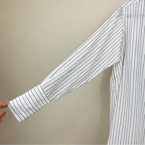 Nili Lotan Loria Tunic Striped Shirt Dress Linen