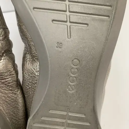 ECCO Size 8 Ballet Flat Shoes Incise Enchant Metallic Bronze Leather Ballerina Gold