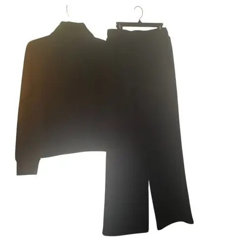 REORIA Women’s Two piece Sweatshirt Sweatpants Lounge Wear Black Size Small