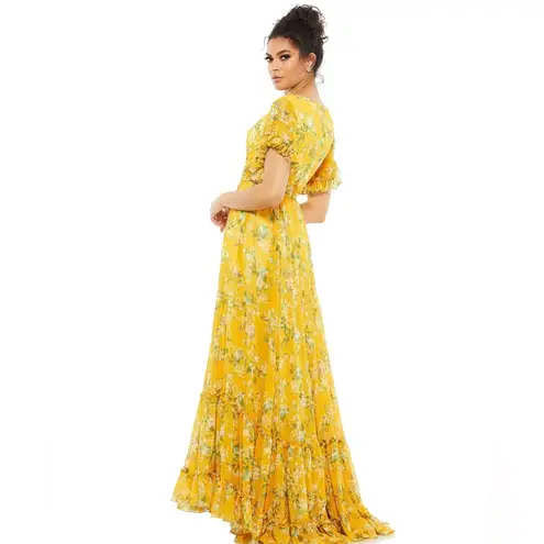 Mac Duggal Flounce Sleeve Floral Maxi Dress- NWT