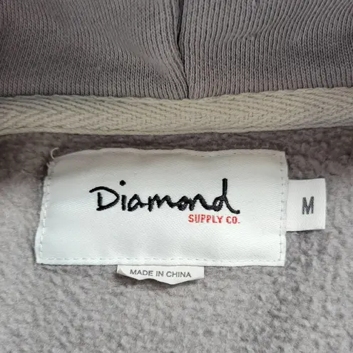 Diamond Supply Co. Womens Hoodie Size M Gray Colorblock Drawstring Pullover