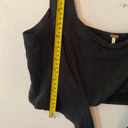 Free People  Mila Black Cropped Asymmetric Wrap Tie Sleeveless Top Women size XL - Image 10