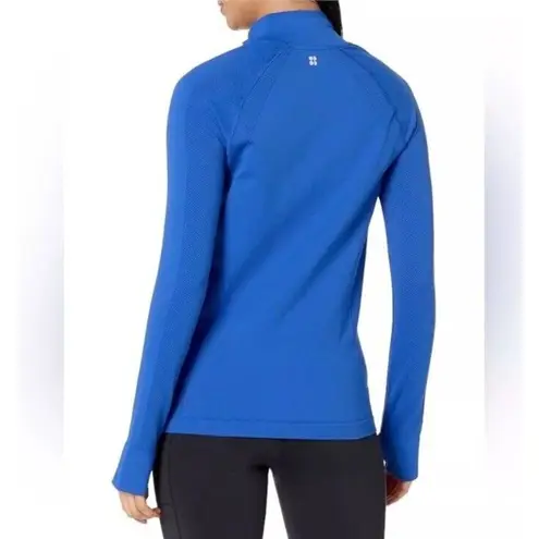 Sweaty Betty  Athlete Doubleweight Seamless Workout Zip Up Jacket Blue Size Large