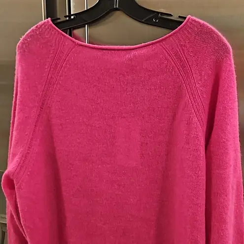 360 Cashmere 💕💕 Jessa Boatneck Cardigan ~ Dark Pink 100% Cashmere Large L NWT