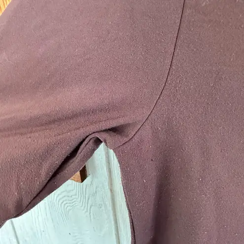 Nuuds Women's Brown Long Sleeve Crewneck Classic Bodysuit Size M