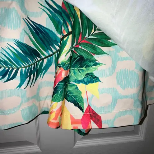 angelique Tropical Floral Mix Print Sleeveless Wrap Skort Romper Size S