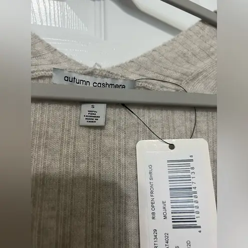 autumn cashmere Rib Open Front Shrug Cardigan in Mojave