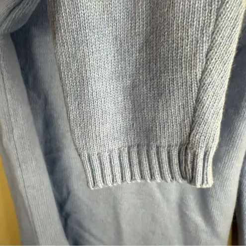 Benedetta B Womens Wool Cashmere Size Large Light Blue Turtleneck Knit Sweater